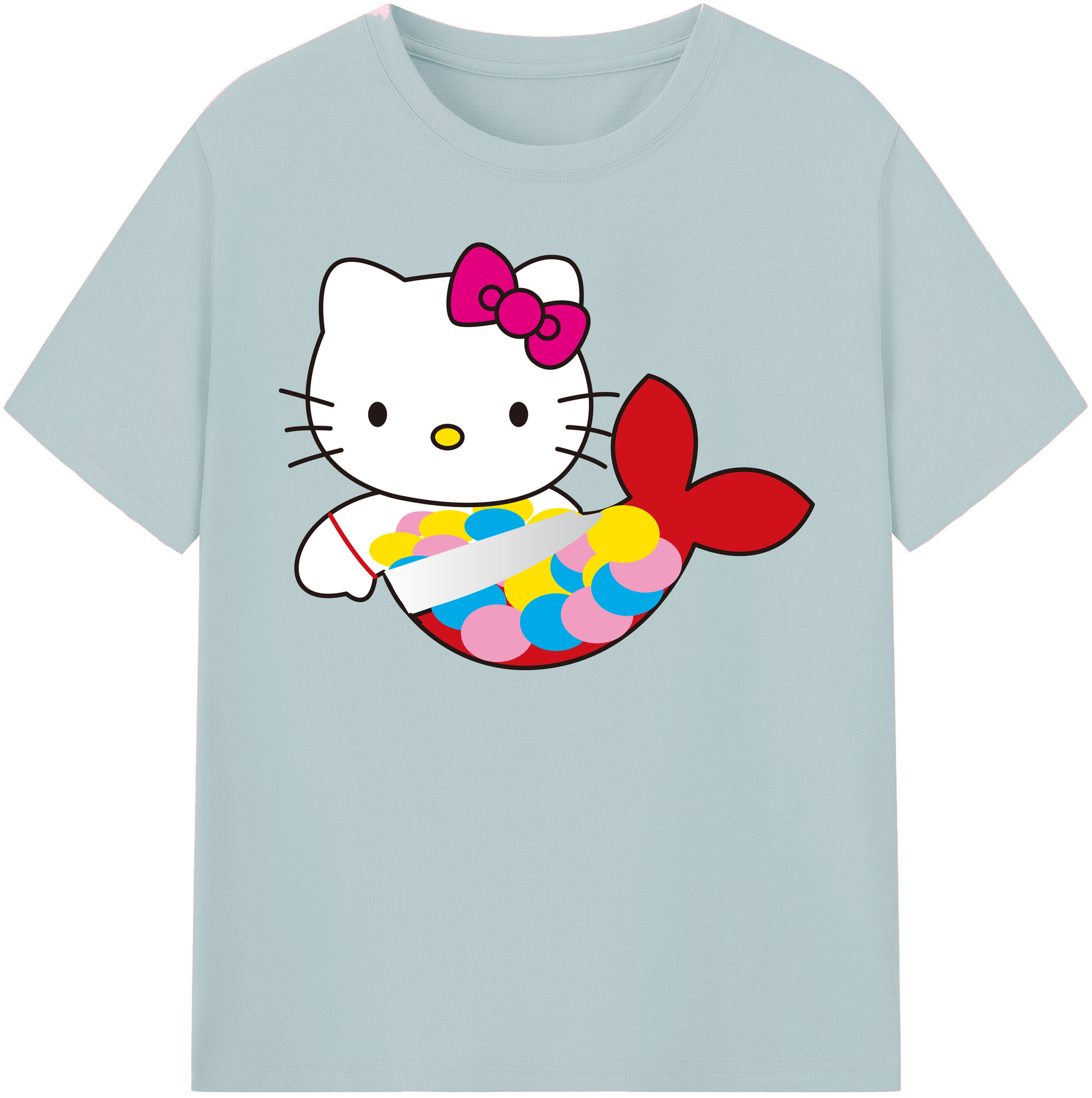 （画像用） Hello Kitty ハローキティ 綿100％半袖Tシャツ（フロントプリント）